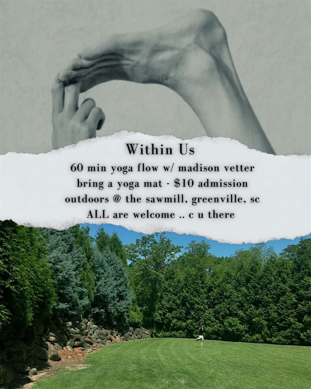 Within Us: Greenville Outdoor Yoga | Weekly at The Sawmill | Event in Greenville | AllEvents