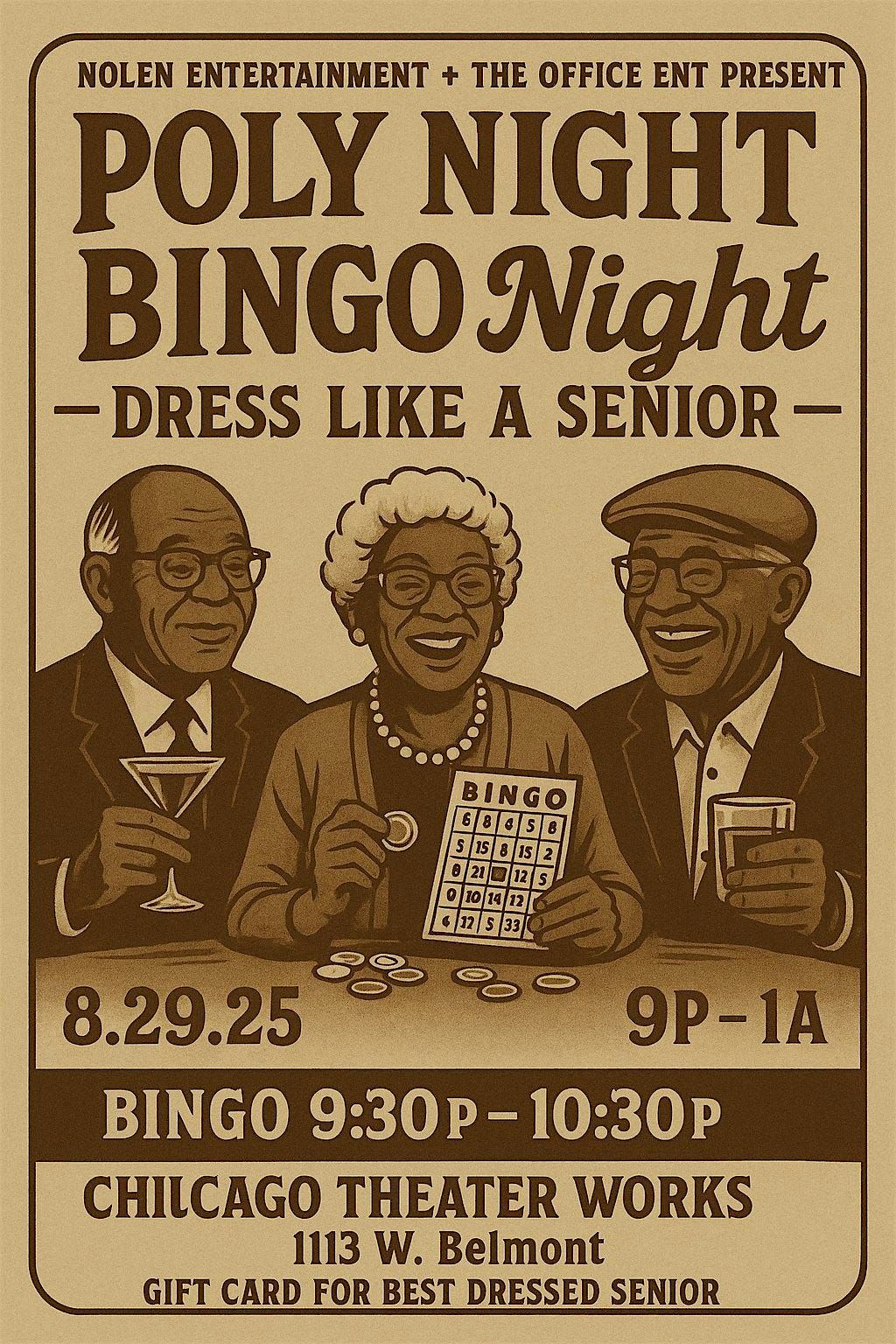 The Office E.N.T Presents PolyNight Senior Bingo Edition, 29 August | Event in Chicago | AllEvents