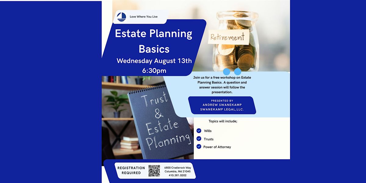 Estate Planning Basics, 13 August | Event in Columbia | AllEvents