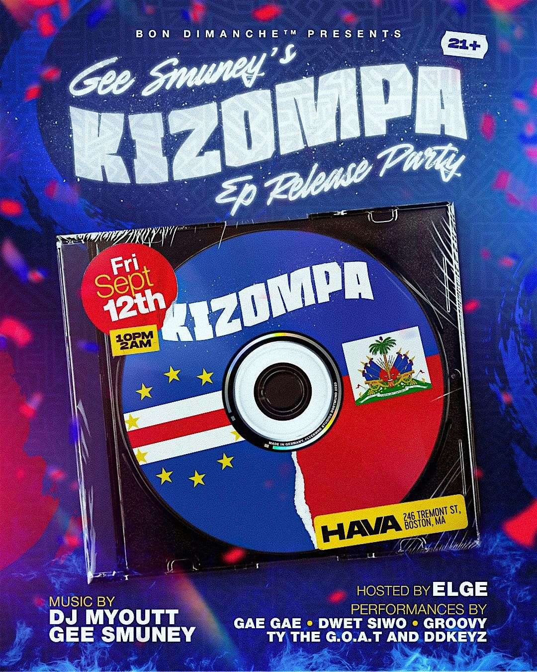 Kizompa: Gee Smuney's EP Release Party, 12 September | Event in Boston | AllEvents