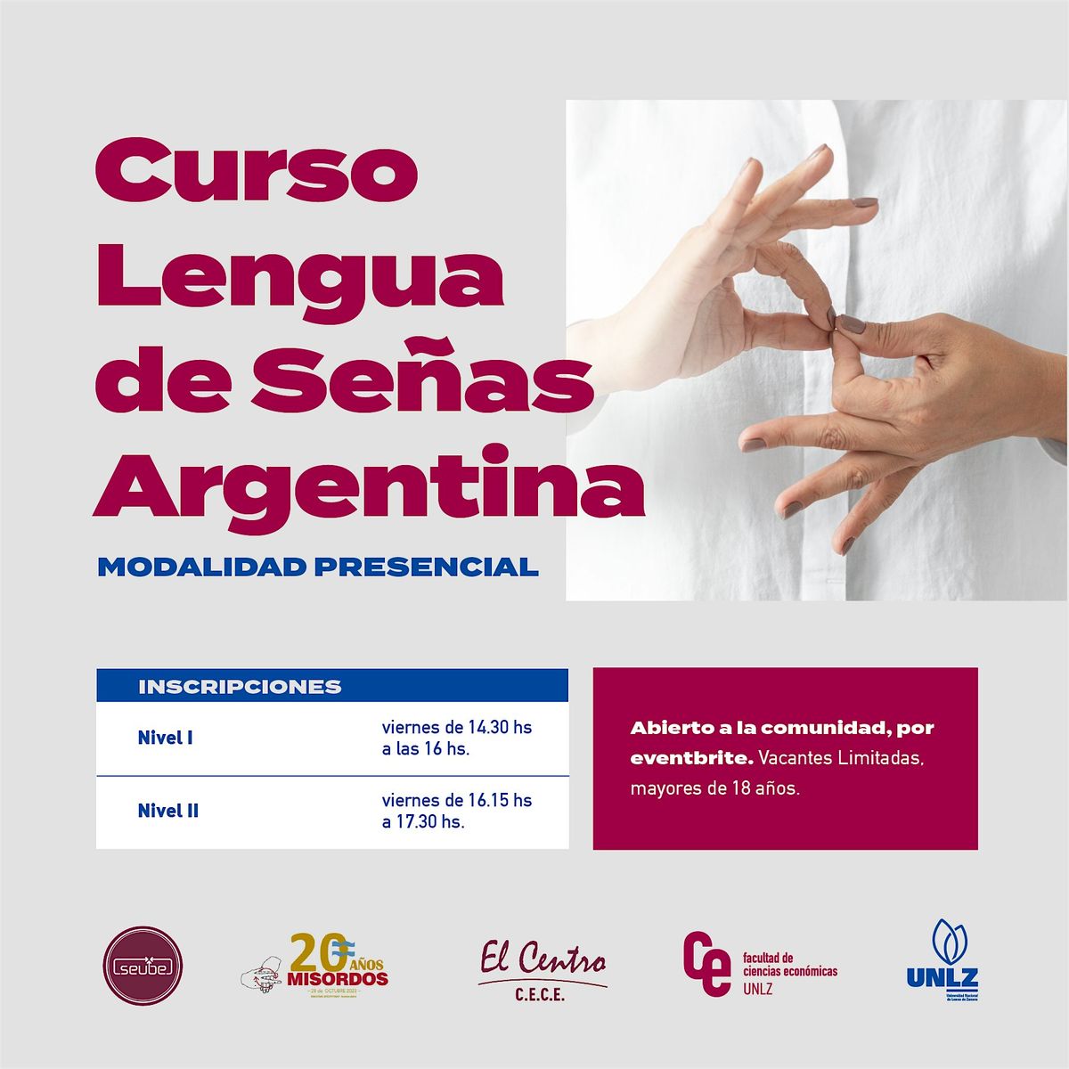 Curso de Lengua de Señas Argentina Facultad de Ciencias Económicas UNLZ | Event in Lomas de Zamora | AllEvents
