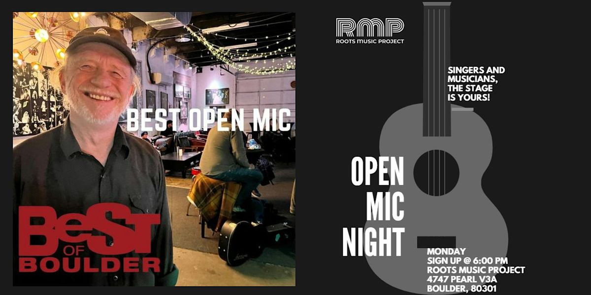 Open Mic with Steve Koppe at Roots Music Project, 1 September | Event in Boulder | AllEvents