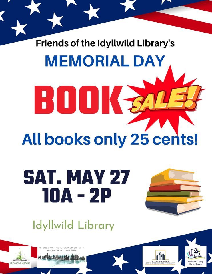 Friends of Idyllwild Library Memorial Day Used Book Sale, Idyllwild