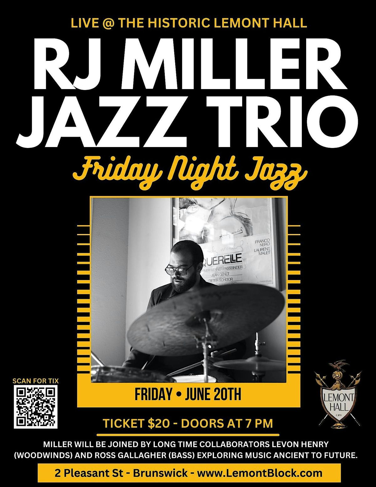 Jazz @ Lemont: The RJ Miller Trio plays Friday Night Jazz on June 20th, 20 June | Event in Brunswick | AllEvents