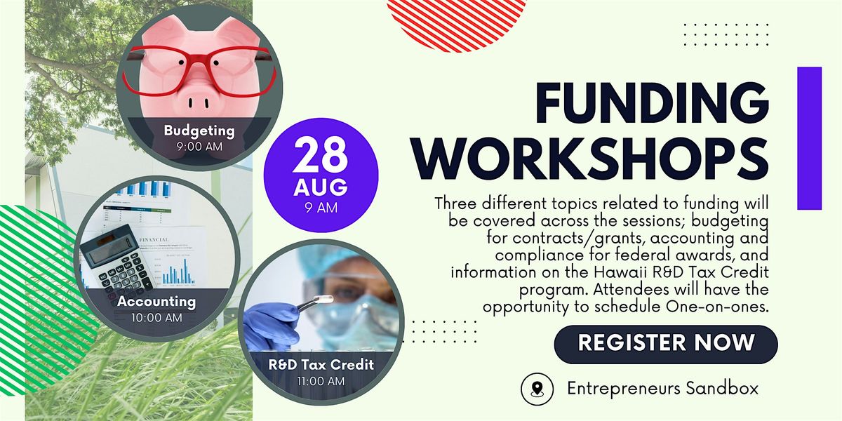 Funding Workshops + One-on-Ones, 28 August | Event in Honolulu | AllEvents