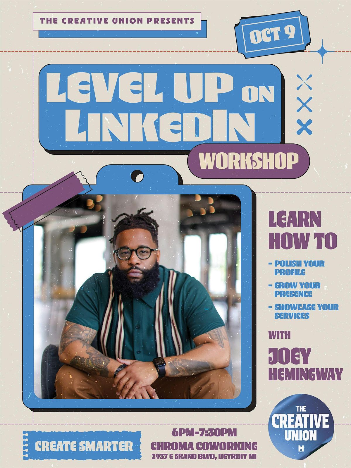 TCU Workshop: Level Up on LinkedIn w/ Joey, 9 October | Event in Detroit | AllEvents