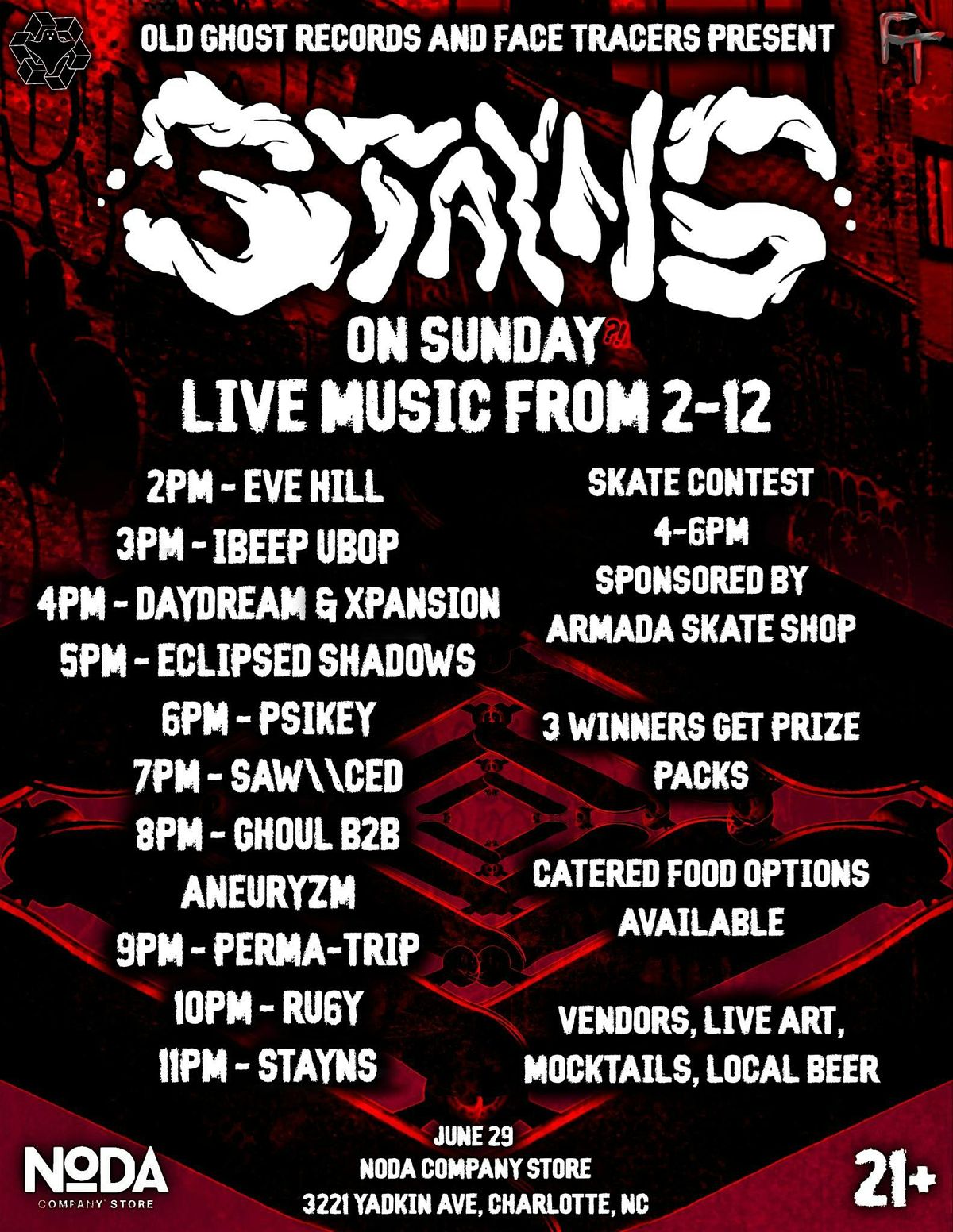 Old Ghost Records & Face Tracers present: Stayns On Sunday?!, 29 June | Event in Charlotte | AllEvents