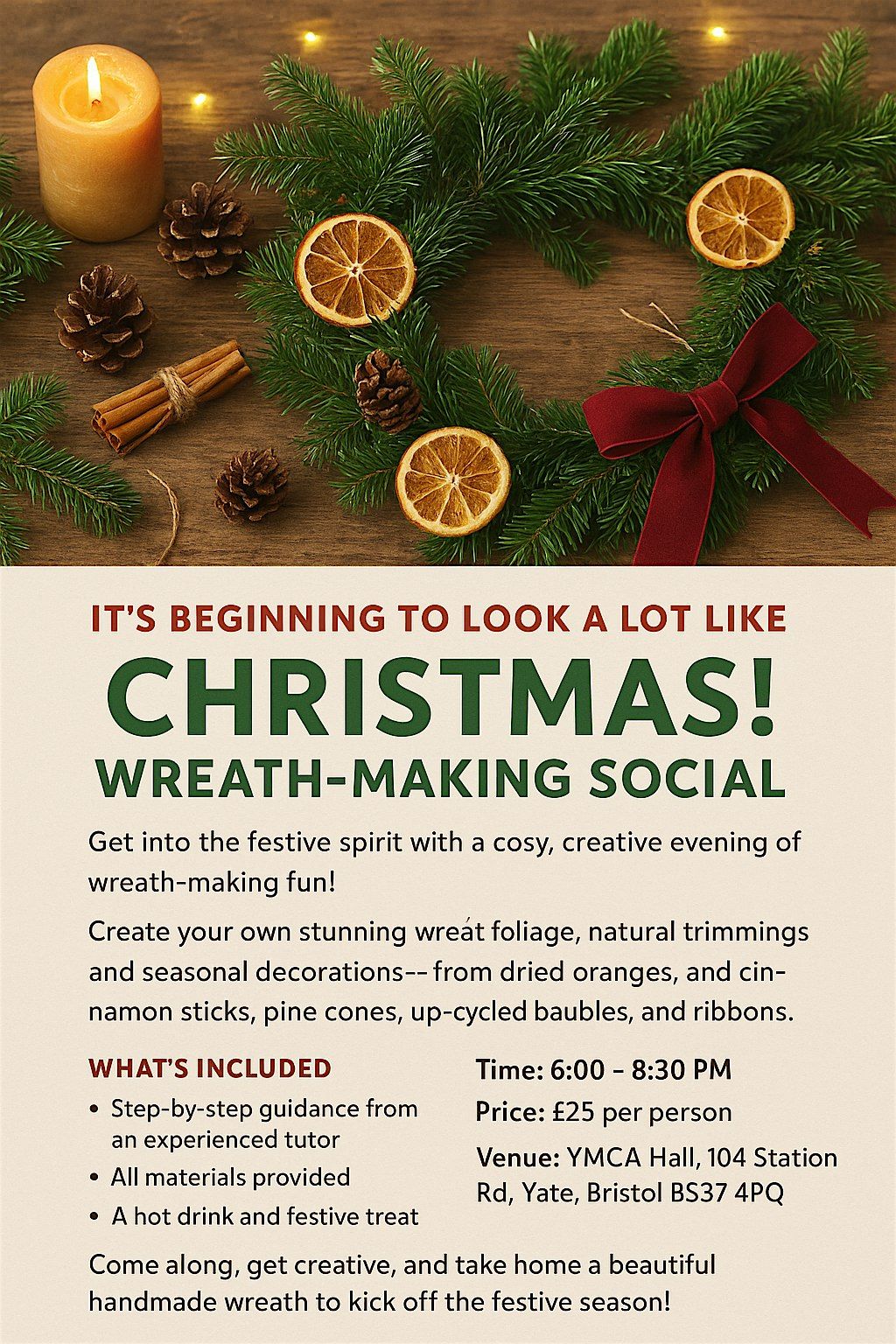 Christmas Wreath Making Workshop, 29 November | Event in Yate | AllEvents