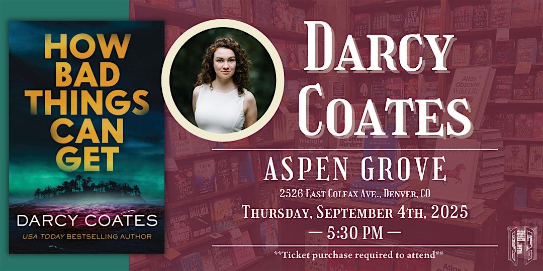 Darcy Coates Live at Tattered Cover Aspen Grove, 4 September | Event in Littleton | AllEvents