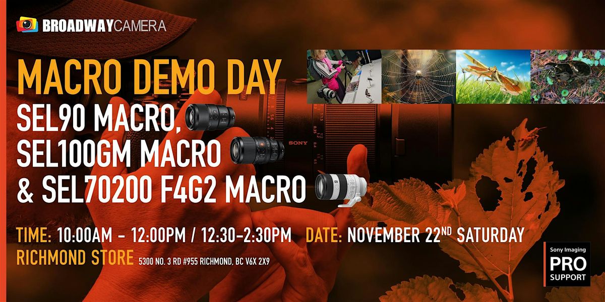 Sony Macro Demo Day : Macro Photography Experience, 22 November | Event in Richmond | AllEvents