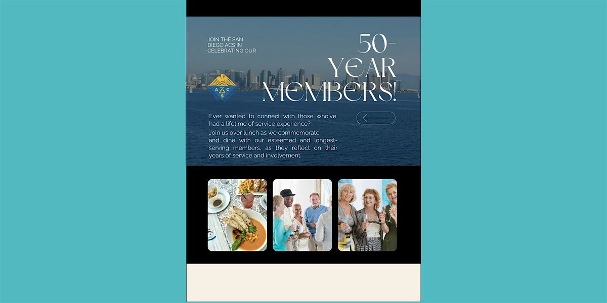 50+ Year ACS Member Luncheon, 23 August | Event in San Diego | AllEvents