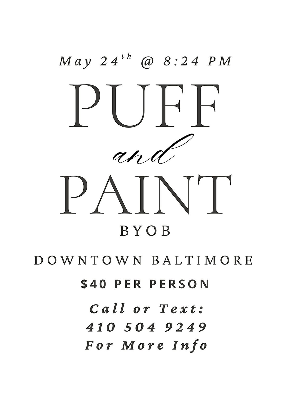 Sip, Puff & Paint @ Baltimore's BEST Art Gallery!, 24 May | Event in Baltimore | AllEvents