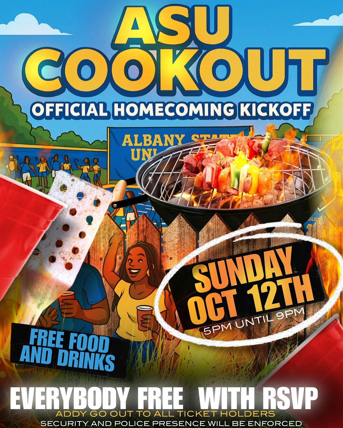 ASU COOKOUT SUNDAY OCTOBER 12TH OFFICIAL HC KICK OFF, 12 October | Event in Albany | AllEvents