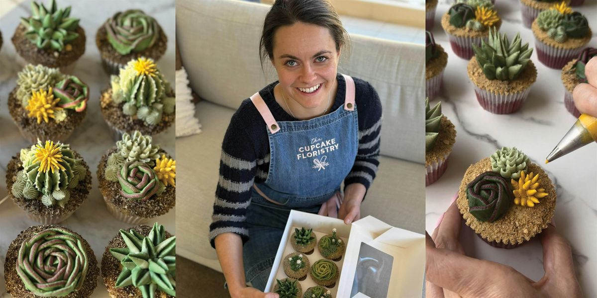 Buttercream Cactus Cupcake Class with Sparkling Wine (Harrisville)