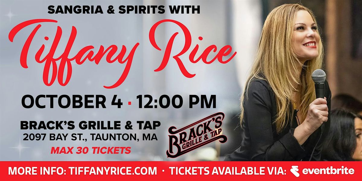 Sangria and Spirits with Tiffany Rice | Event in Taunton | AllEvents