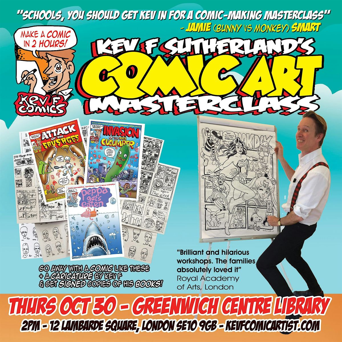 Kev F's Comic Art Masterclass - Greenwich Library, 30 October | Event in London | AllEvents
