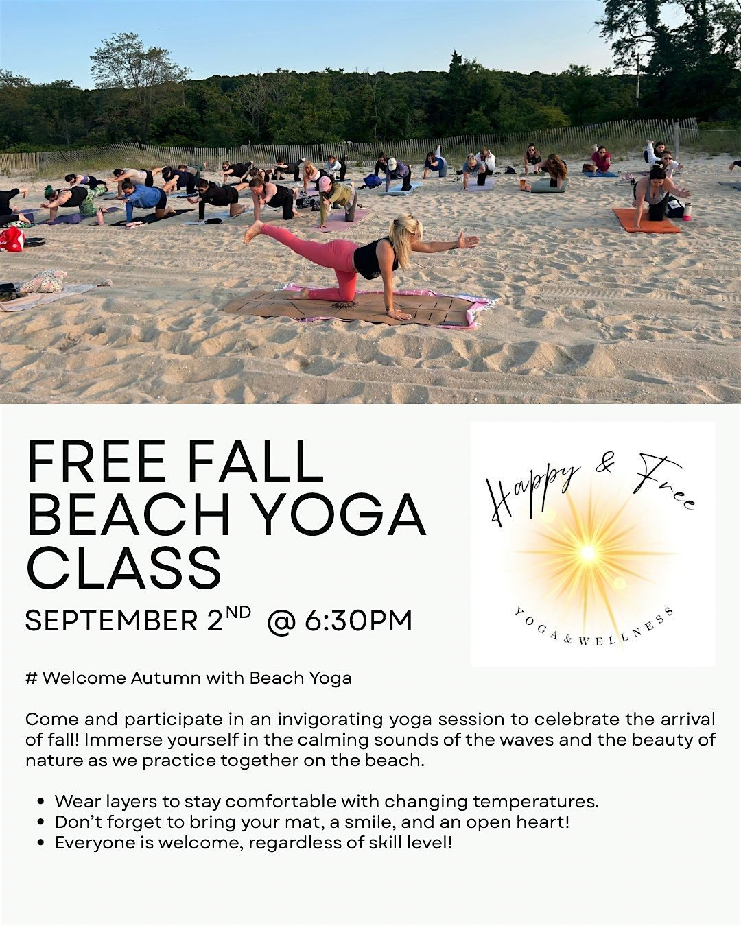 FREE Beach Yoga Class - Fall Kickoff, 2 September | Event in Kings Park | AllEvents