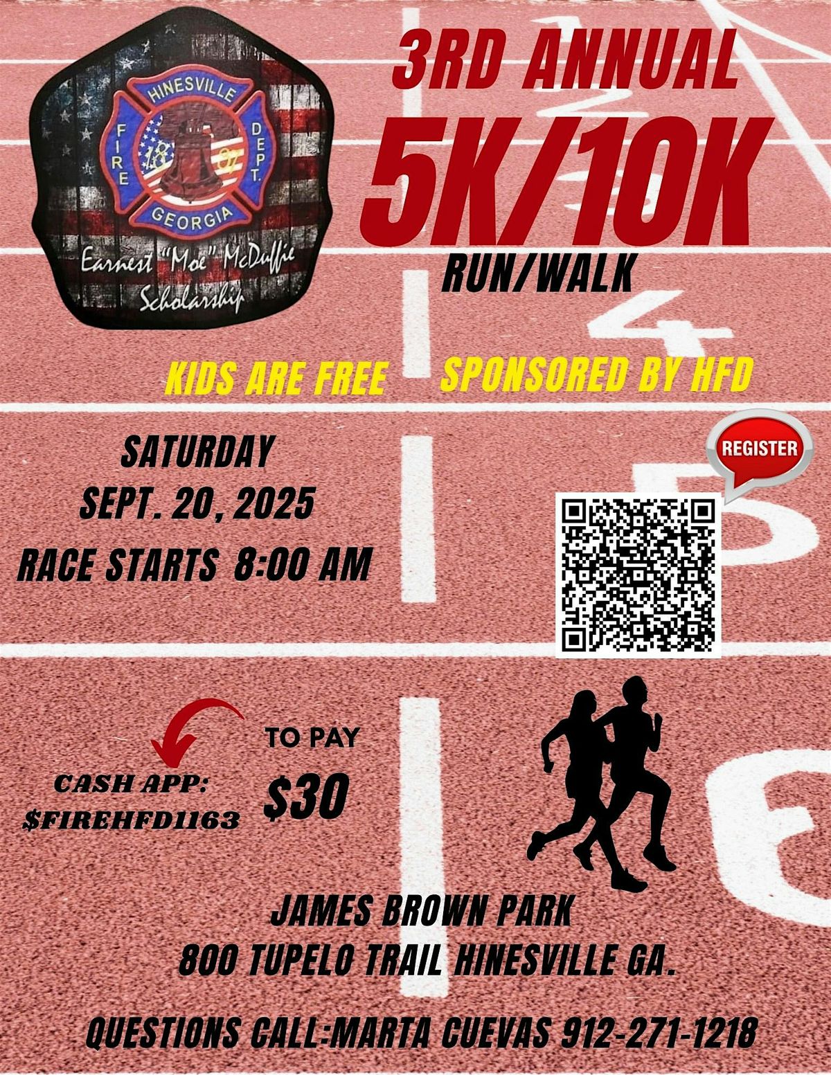 Earnest "Moe" McDuffie 3rd Annual 5K/10K Run/Walk, 20 September | Event in Hinesville | AllEvents