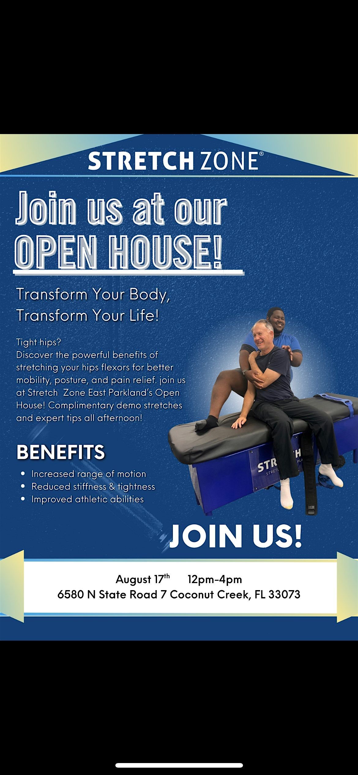 Stretch Zone East Parkland Open House | Event in Coconut Creek | AllEvents