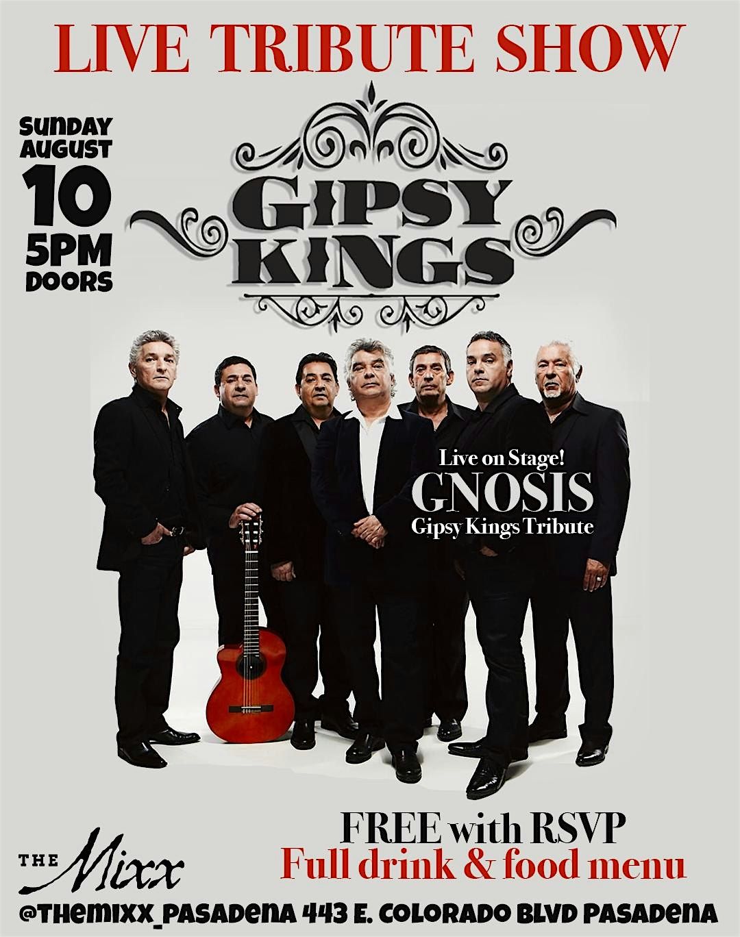 LIVE TRIBUTE TO GIPSY KINGS Matinee Show, 10 August | Event in Pasadena | AllEvents