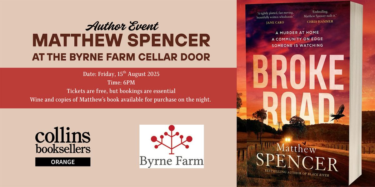 Author Event - Matthew Spencer, 15 August | Event in Nashdale | AllEvents