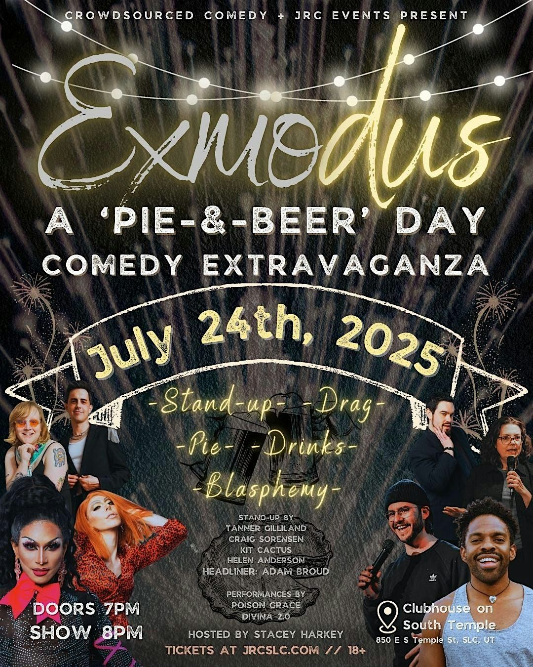 Pie-N-Beer Day Comedy Extravaganza, 24 July | Event in Salt Lake City | AllEvents
