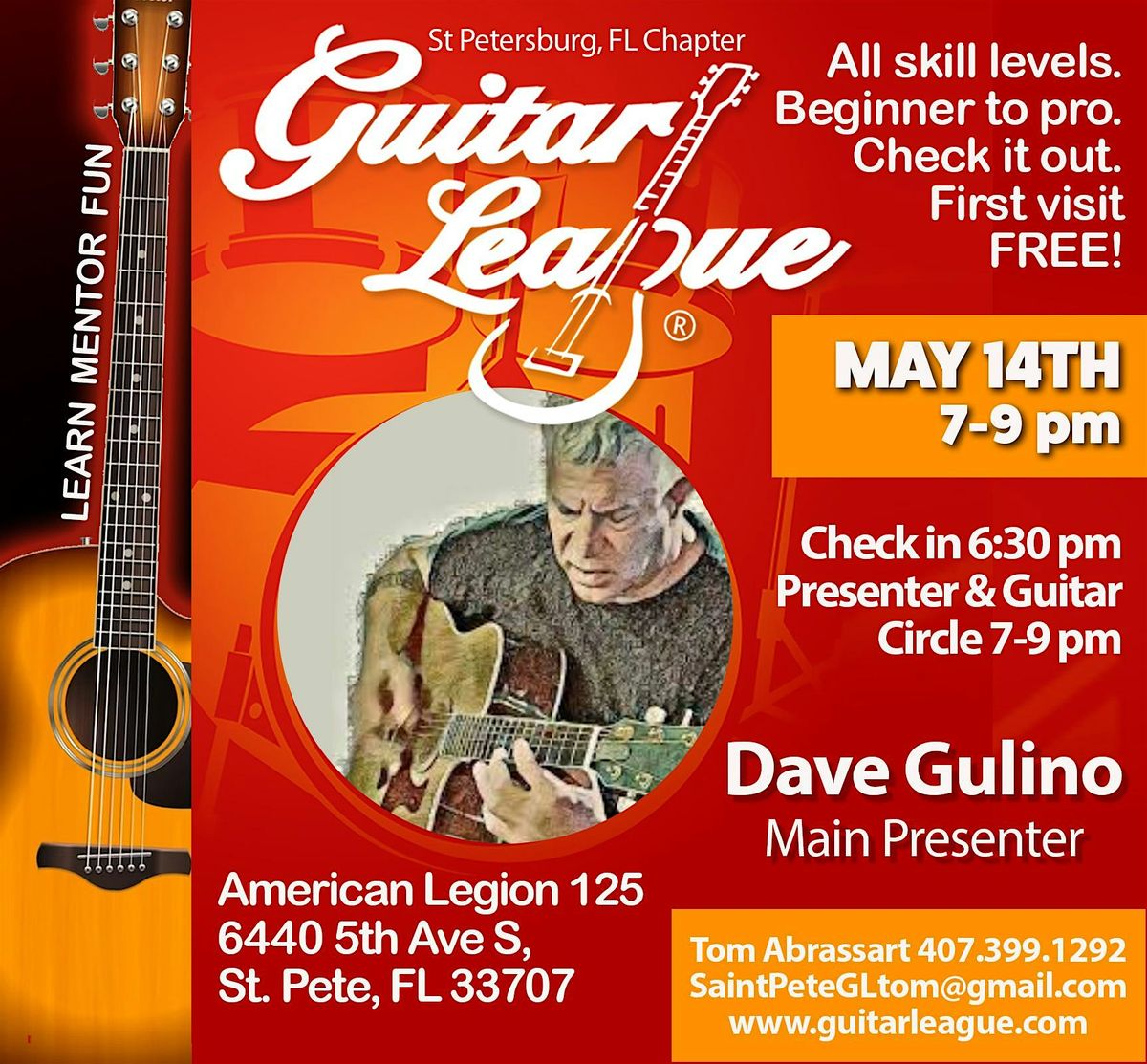 Dave Gulino at Guitar League Saint Petersburg Chapter May 14, 2025!, 14 May | Event in St. Petersburg | AllEvents