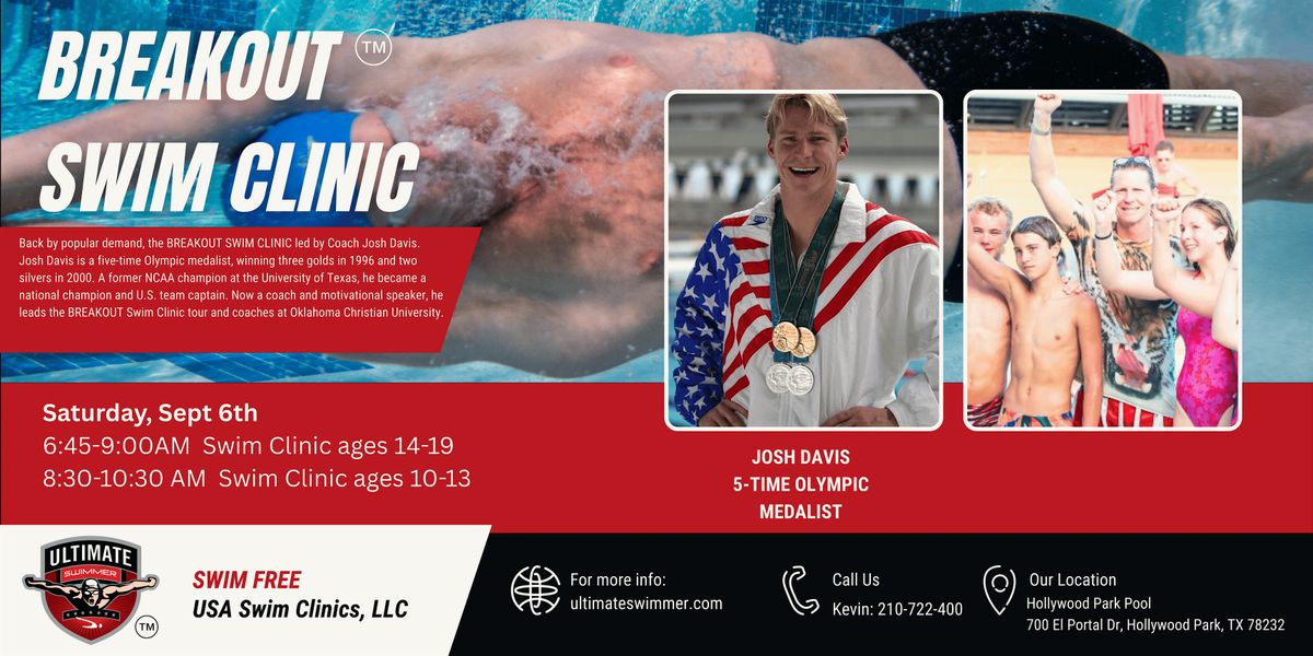 Olympian Josh Davis host swim clinic for San Antonio area swimmers, 6 September | Event in Hollywood Park