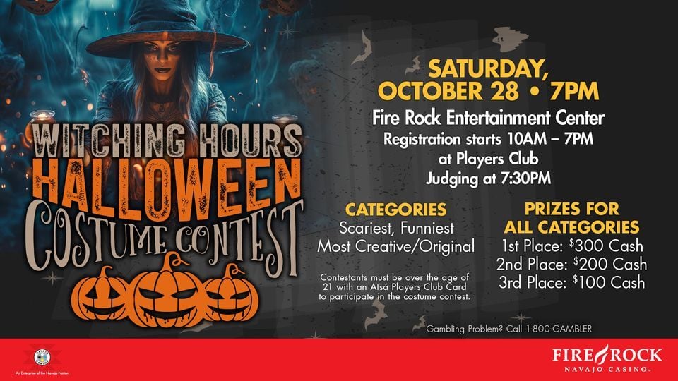 Witching Hours Halloween Costume Contest, Fire Rock Casino, Gallup, October 28 2023 AllEvents.in