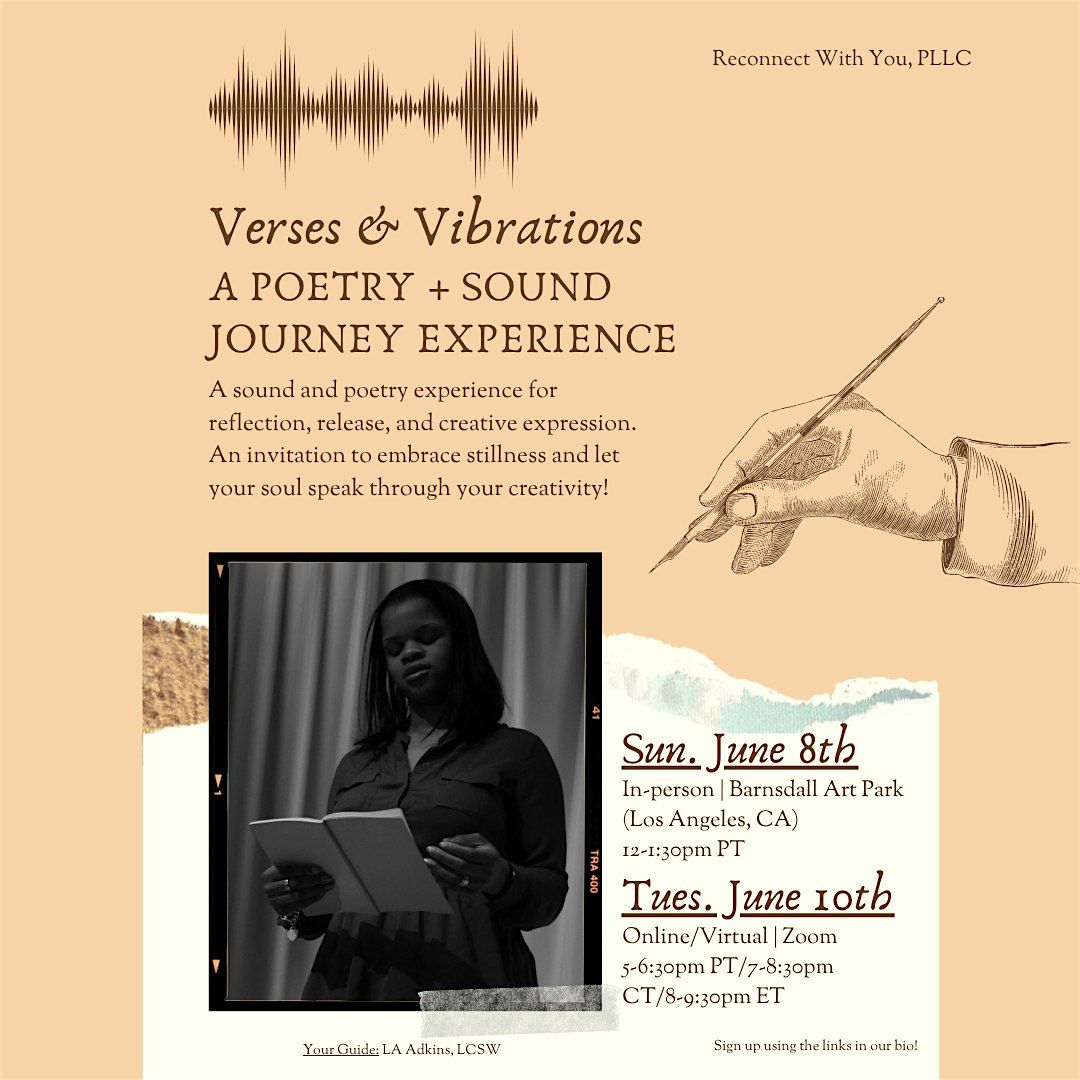 Verses & Vibrations: A Poetry + Sound Journey Experience, 8 June | Event in Los Angeles | AllEvents