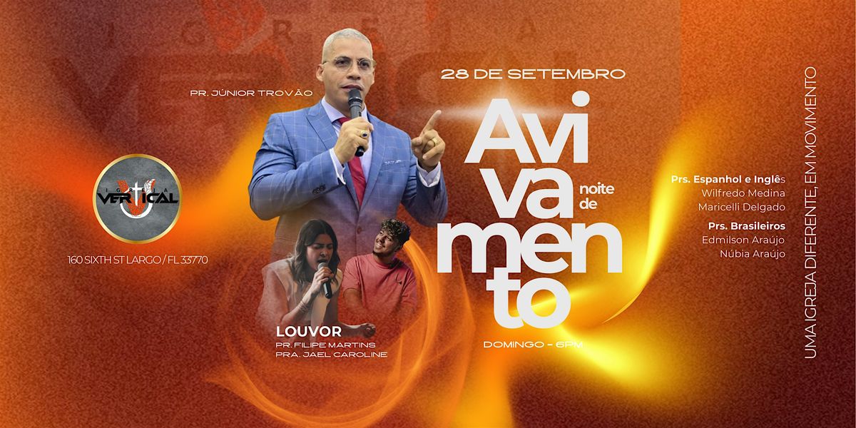 NOITE DE AVIVAMENTO, PR JÚNIOR TROVÃO | Event in Largo | AllEvents