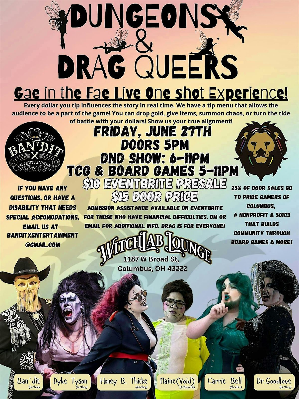 DnD Live! Pride Edition ️‍: Gae in the Fae(wild) One Shot Experience️‍, 27 June | Event in Columbus