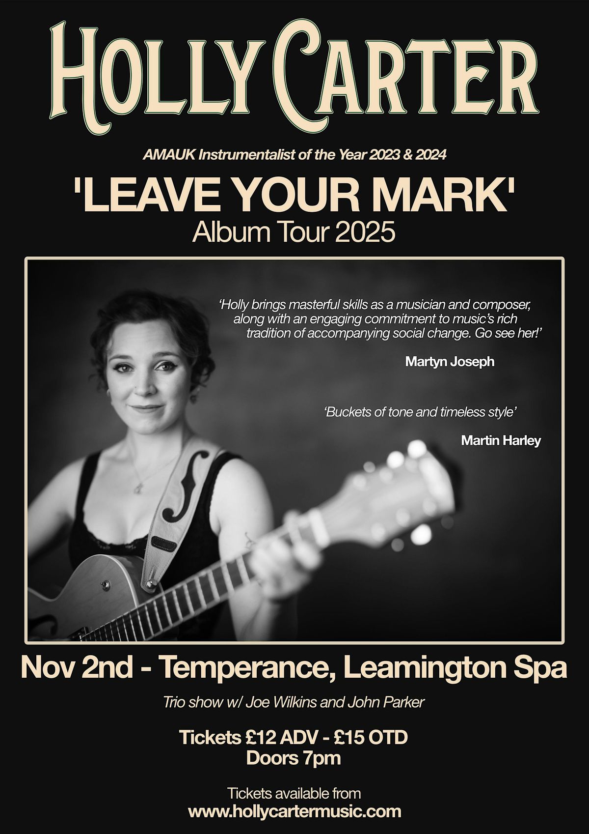 americana @ temperance | Holly Carter (w. John Parker & Joe Wilkins), 2 November | Event in Leamington Spa