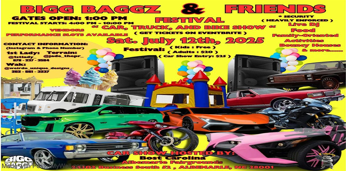 BIGG BAGGZ & FRIENDS FESTIVAL Truck Car and Bike Show, 12 July | Event in Albemarle | AllEvents