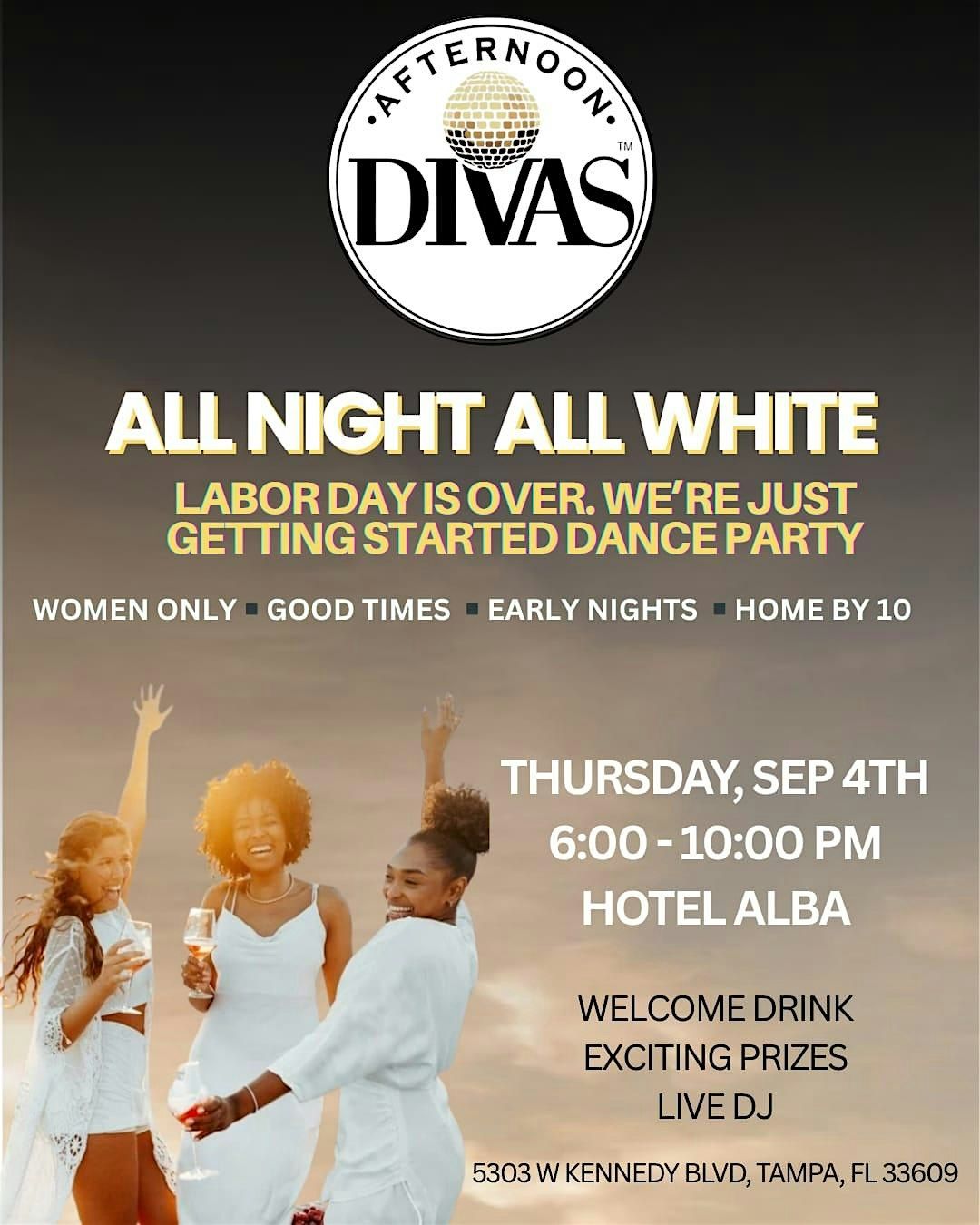ALL WHITE ALL NIGHT Afternoon Divas dance party, 4 September | Event in Tampa | AllEvents