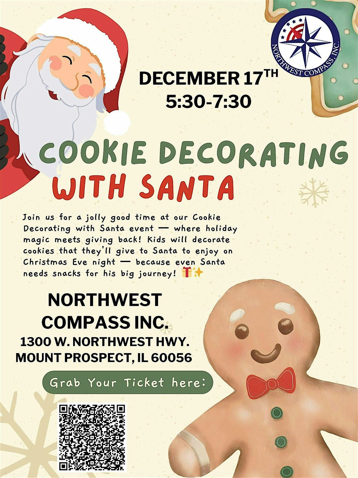 Cookie Decorating With Santa, 17 December | Event in Mount Prospect | AllEvents