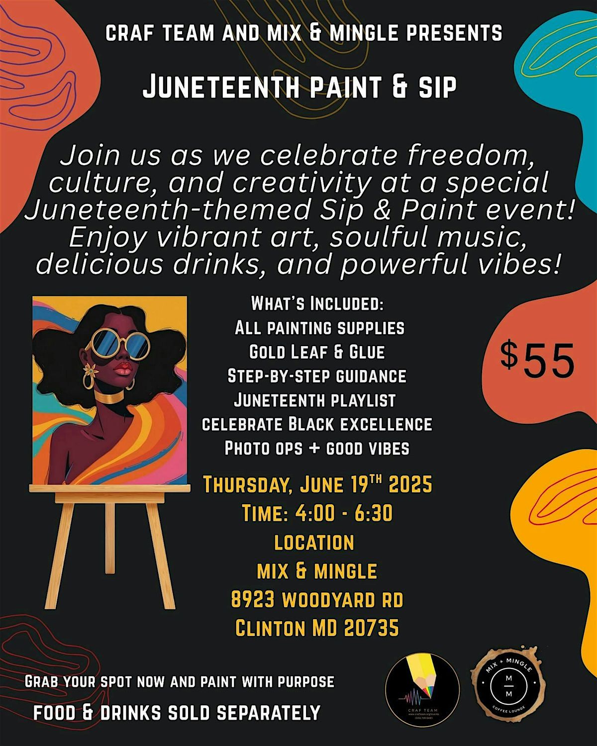 Juneteenth Paint & Sip  Paint Party!, 19 June | Event in Clinton | AllEvents