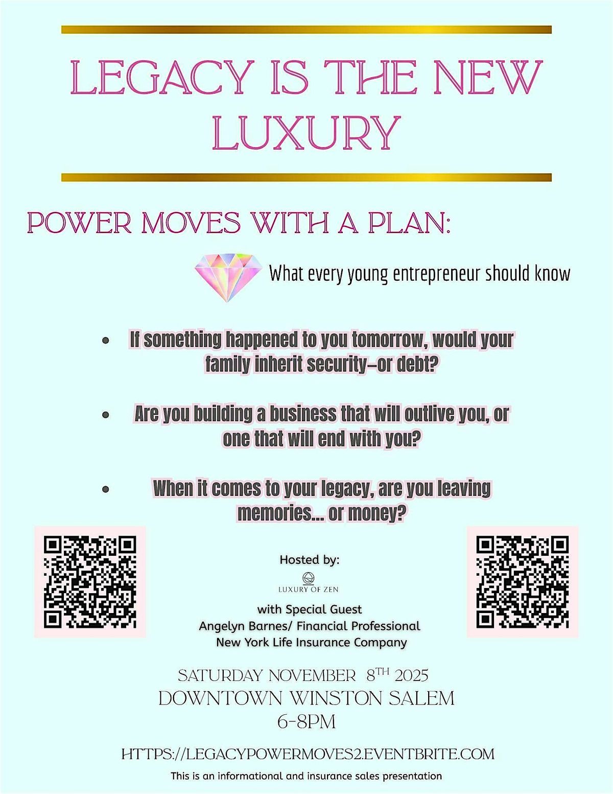 Legacy is the New Luxury Series, 8 November | Event in Winston-Salem | AllEvents