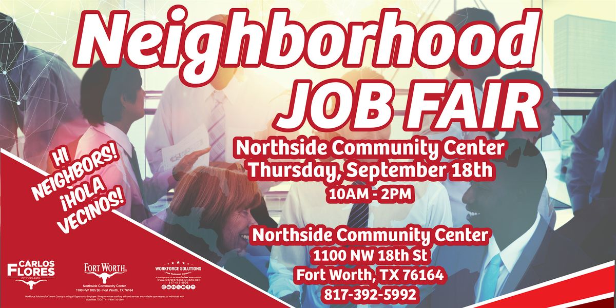 2025  Neighborhood JOB FAIR – Northside Community Center, 18 September | Event in Fort Worth | AllEvents