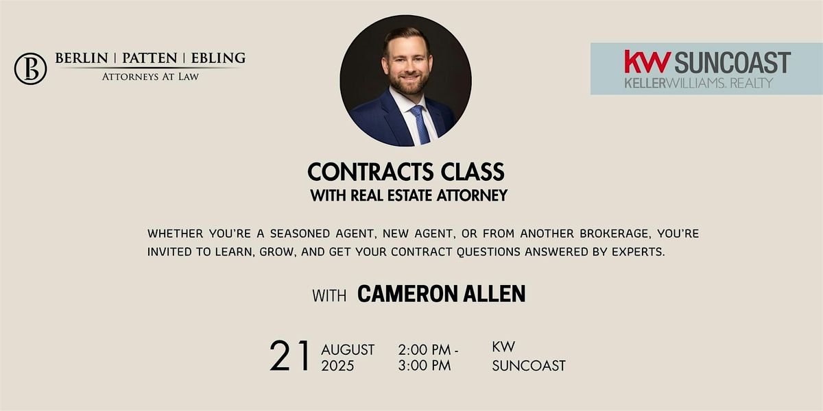 Contracts Class with Cameron Allen, 21 August | Event in Bradenton | AllEvents