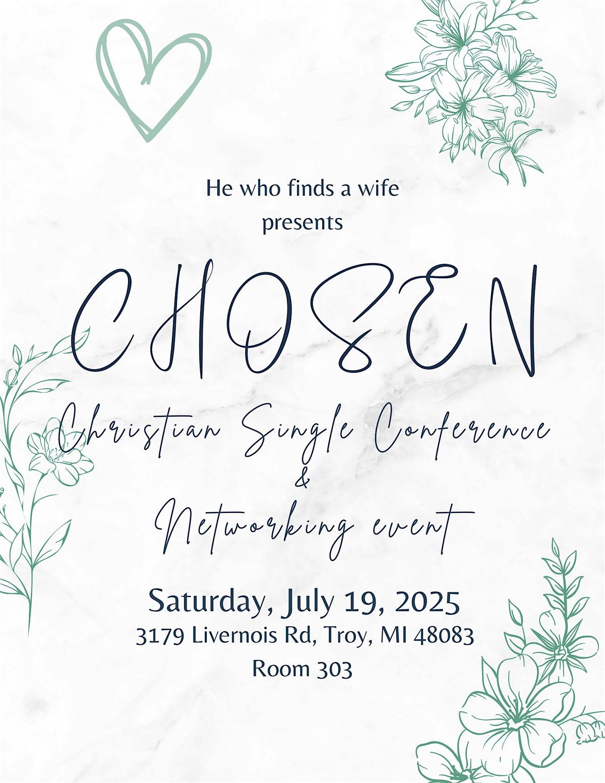 Chosen   - A Christian Singles Conference and Networking event, 19 July | Event in Troy | AllEvents