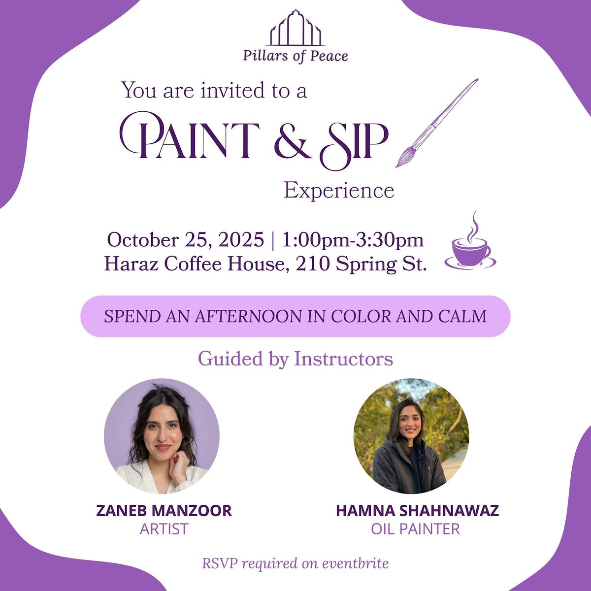 Paint & Sip With Pillars of Peace, 25 October | Event in New York | AllEvents
