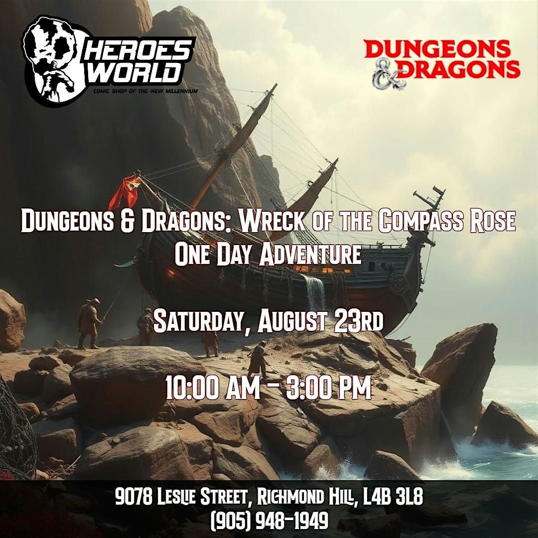 Dungeons & Dragons: Wreck of the Compass Rose One Day Adventure, 23 August | Event in Richmond Hill | AllEvents