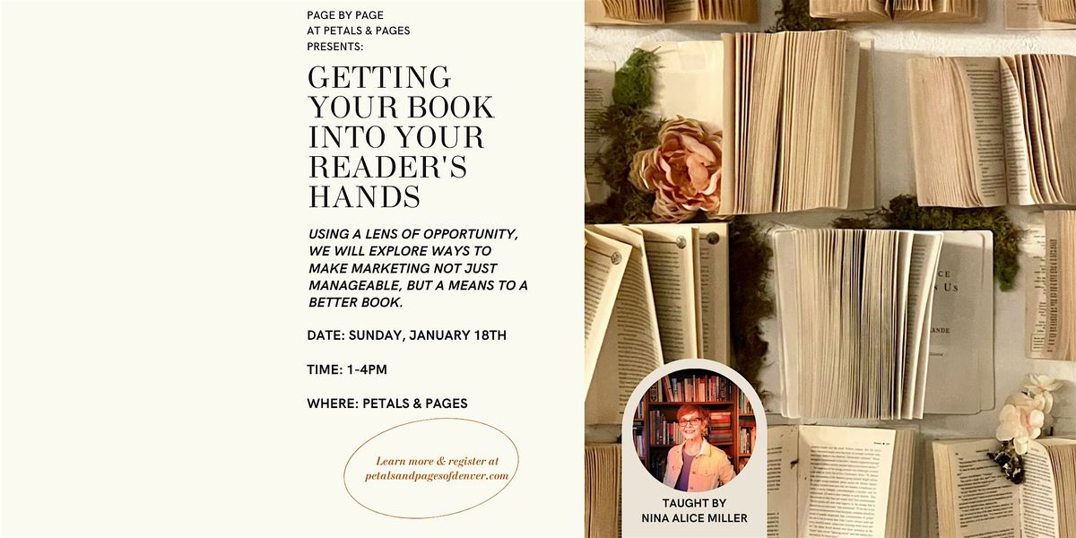 Getting Your Book Into Your Reader's Hands, 18 January | Event in Denver | AllEvents