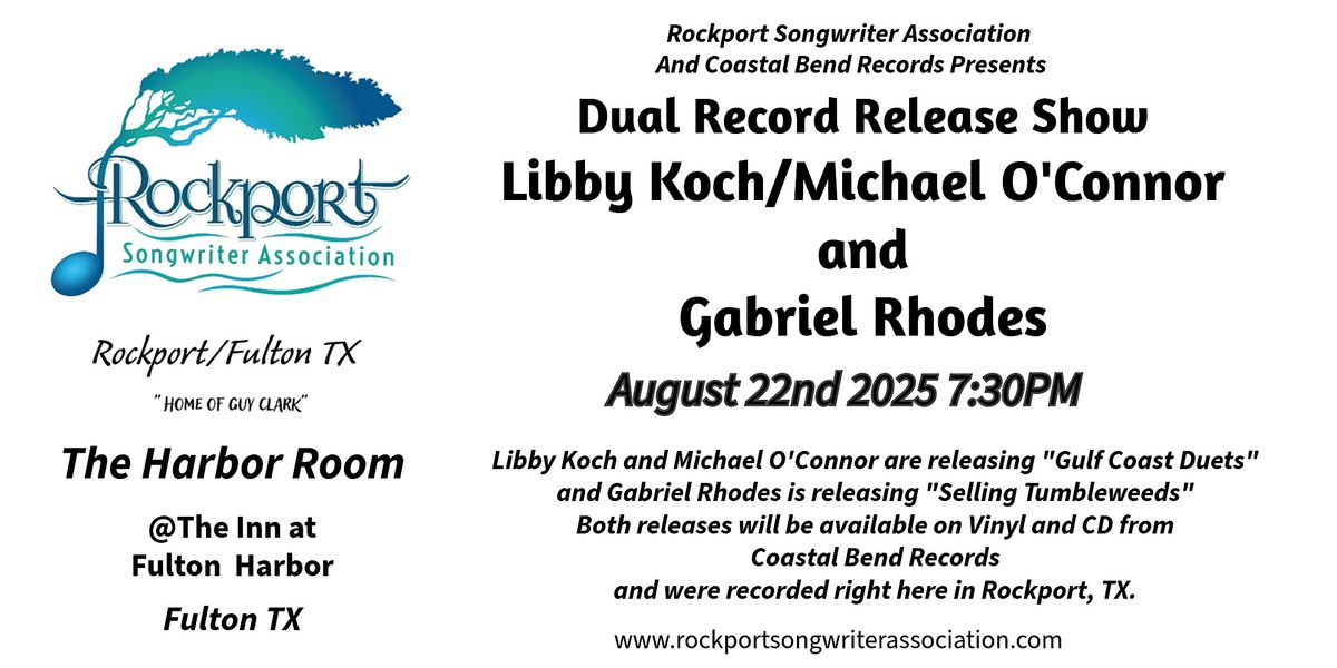Libby Koch/Michael O'Connor  and Gabriel Rhodes Record Release Show, 22 August | Event in Fulton | AllEvents