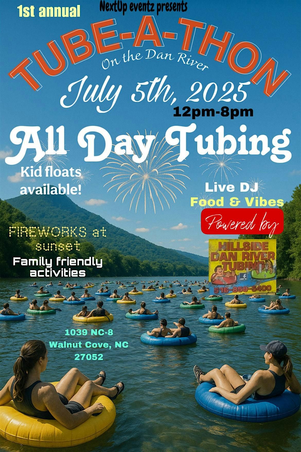 NextUp Eventz Presents : 1st Annual Tube-A-Thon at Dan River, 5 July | Event in Walnut Cove | AllEvents