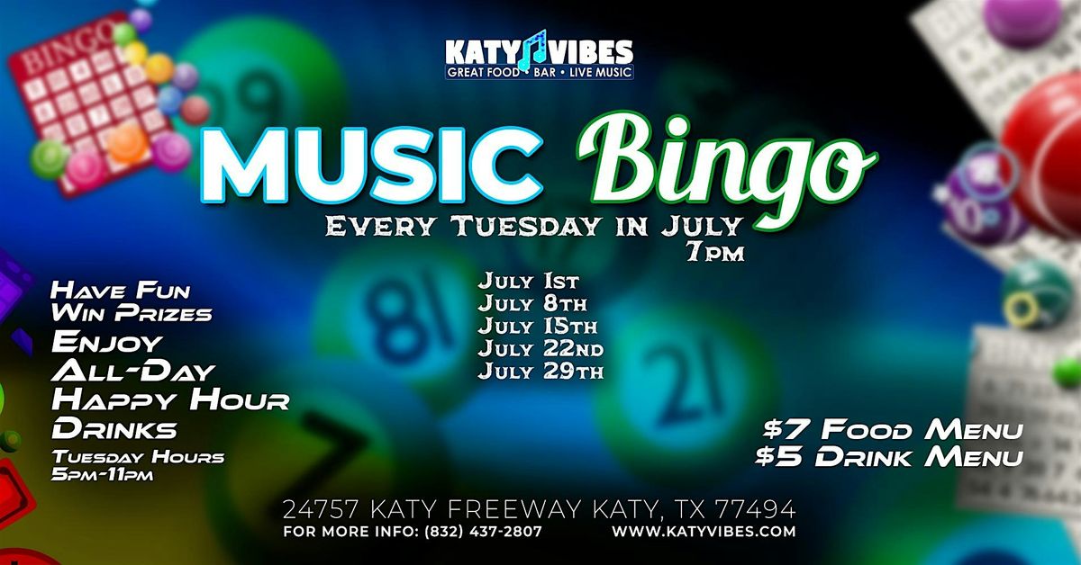 Music Bingo at Katy Vibes! | Event in Katy | AllEvents
