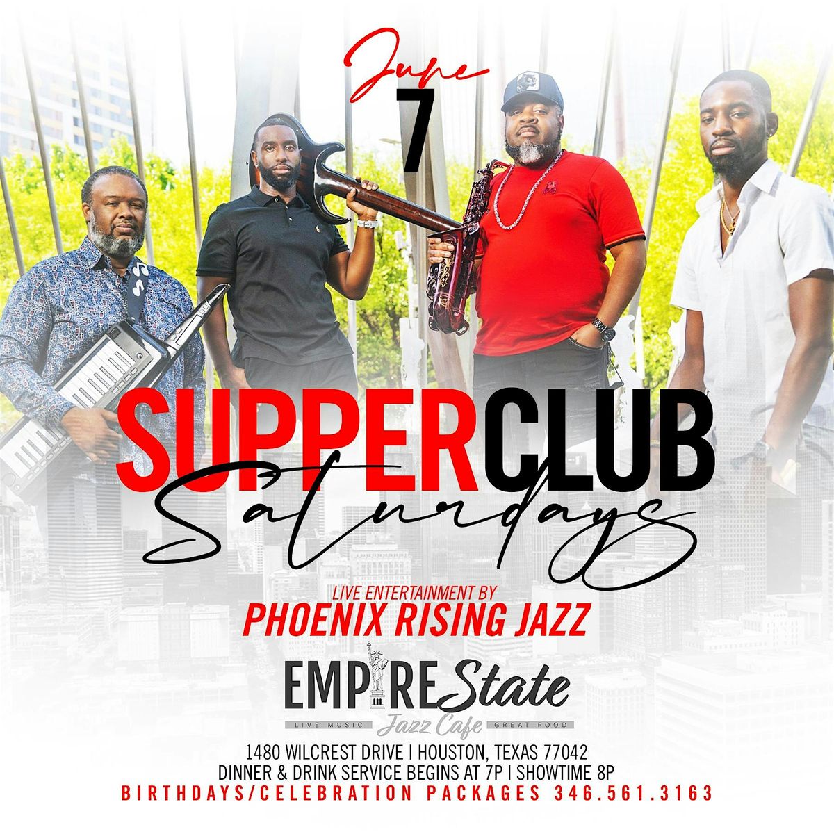 6/7 - Supper Club Saturdays with Phoenix Rising Jazz, 7 June | Event in Houston | AllEvents