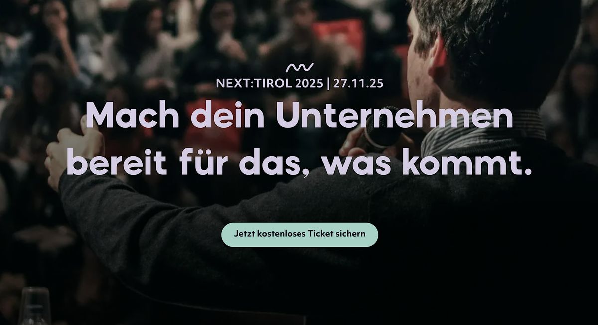 next:tirol 2025, 27 November | Event in Hall in Tirol | AllEvents