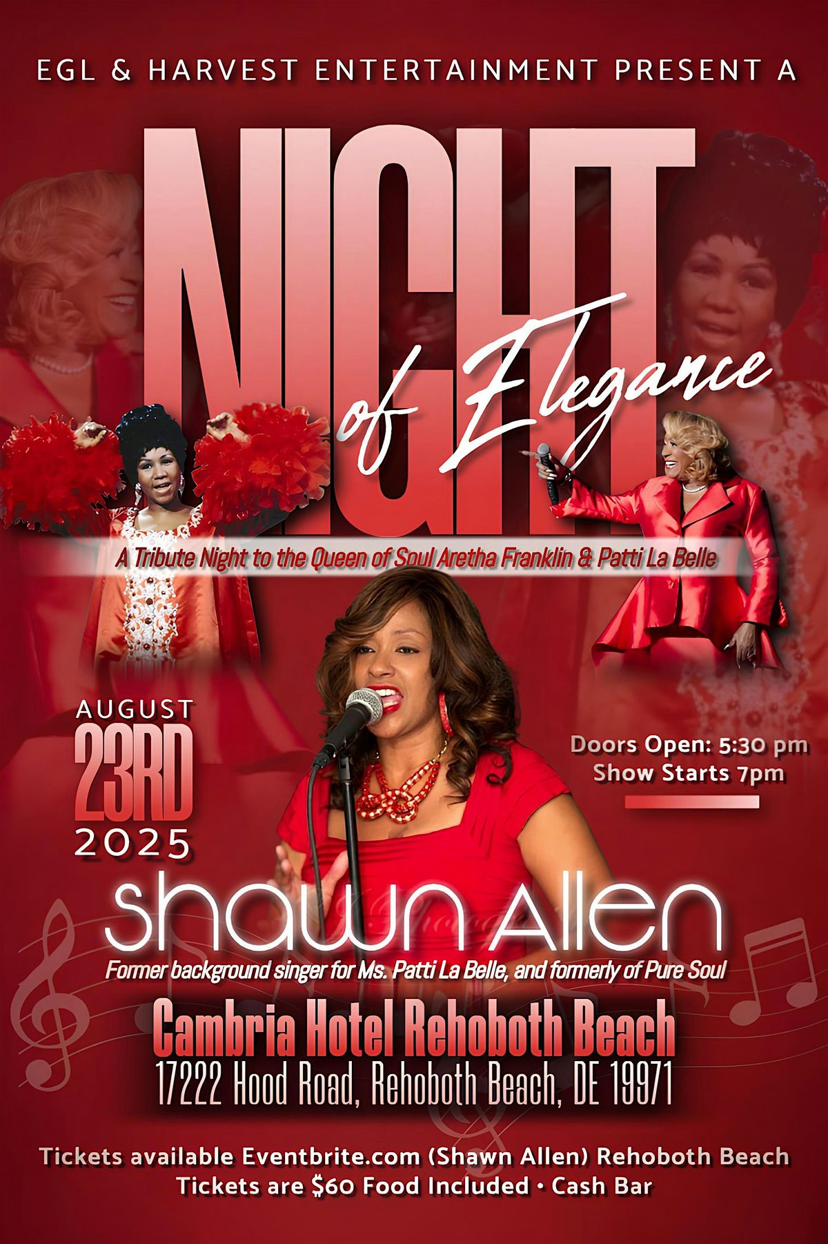 Shawn Allen Tributes To Aretha Franklin & Patti LaBelle, 23 August | Event in Rehoboth Beach | AllEvents